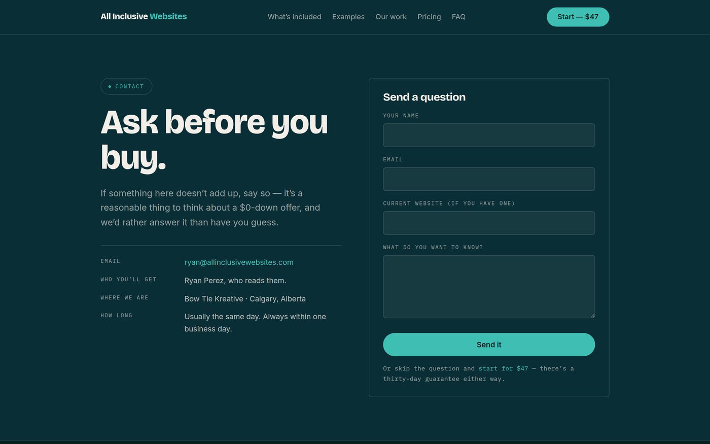 All Inclusive Websites — Ask before you buy