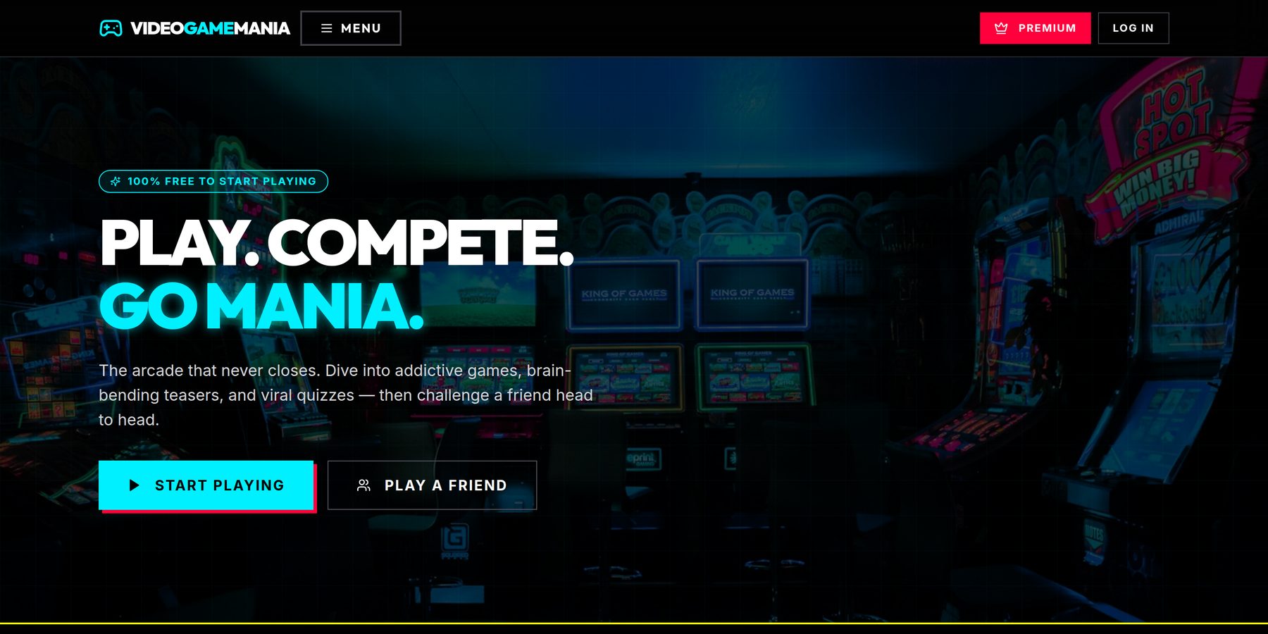 Video Game Mania homepage