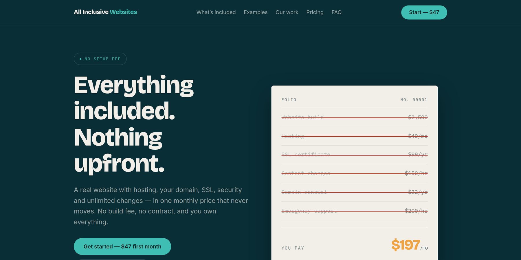 All Inclusive Websites homepage