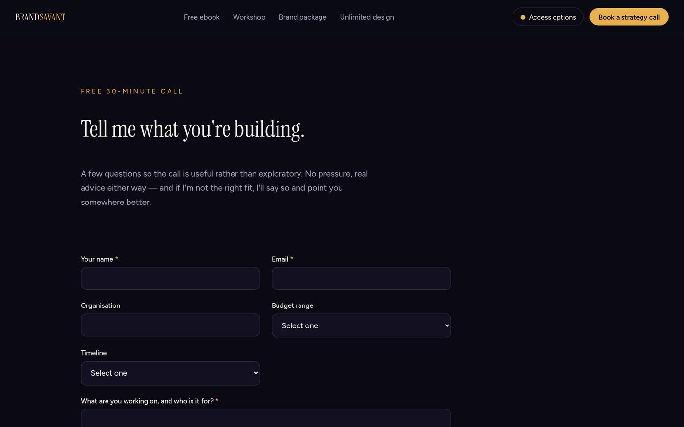 BrandSavant — Tell me what you are building