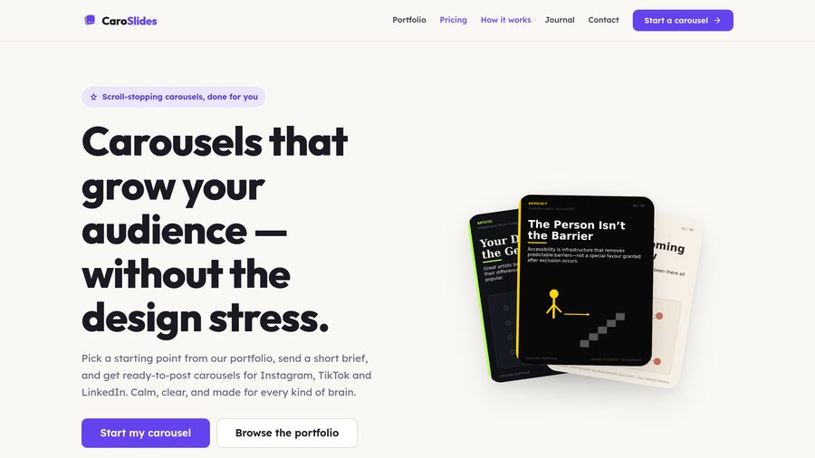 CaroSlides homepage