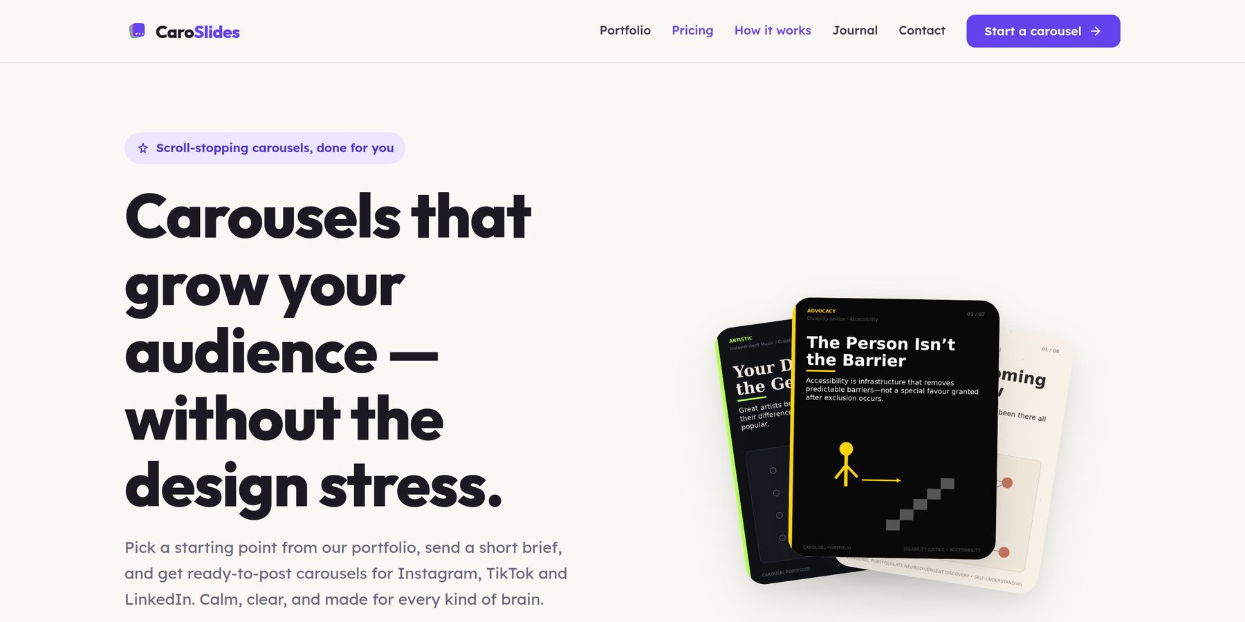 CaroSlides homepage
