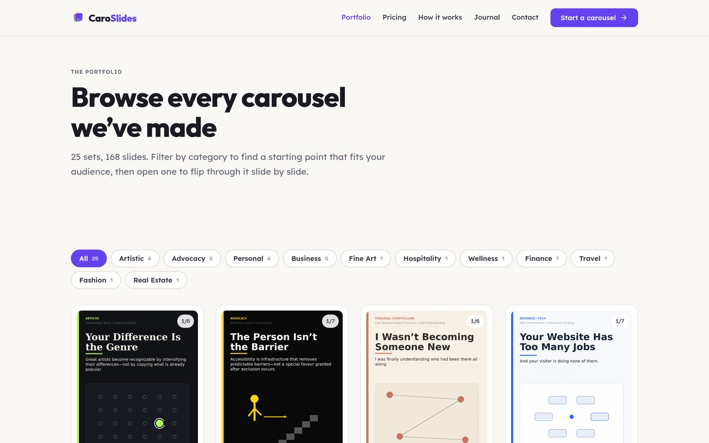 CaroSlides — 25 sets, 168 slides