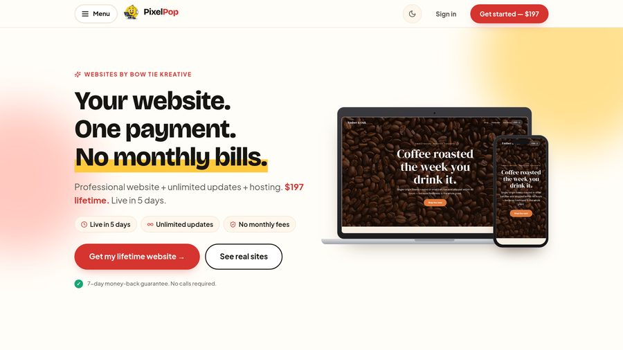 PixelPop homepage
