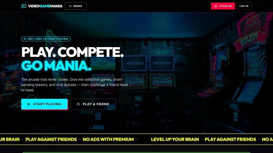Video Game Mania homepage