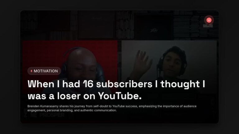 From 16 Subscribers to Success: Brenden Kumarasamy’s YouTube Growth Secrets